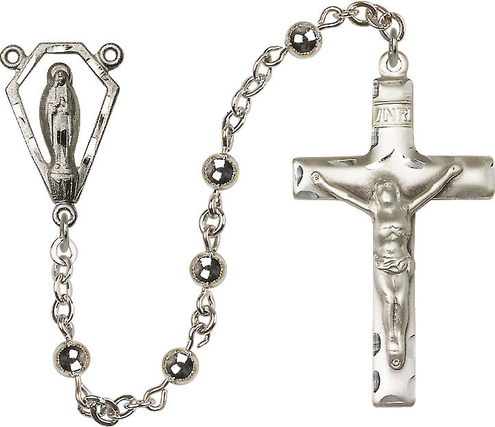 5mm Sterling Silver Round  Rosary