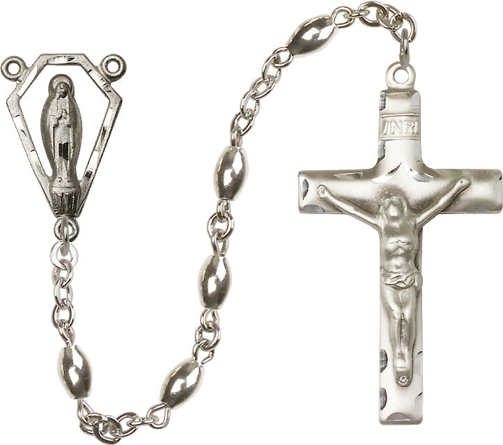 5x7mm Sterling Silver Oval  Rosary