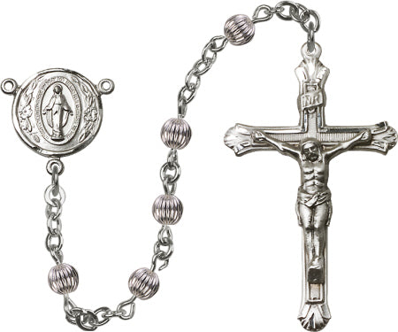 Sterling Silver Corregated Rosary (5mm)