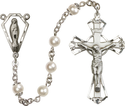 6mm Faux Pearl  Rosary