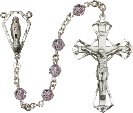 6mm Light Amethyst Swarovski  Rosary