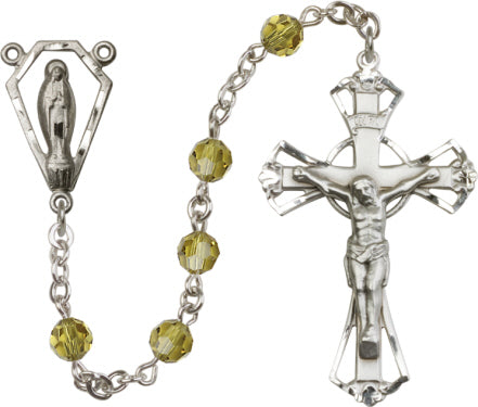 6mm Lime Swarovski  Rosary