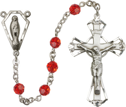 6mm Ruby Swarovski  Rosary