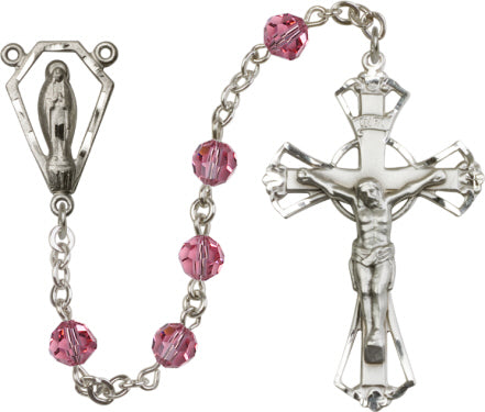 6mm Rose Swarovski  Rosary