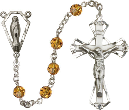 6mm Topaz Swarovski  Rosary