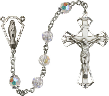 7mm Crystal Swarovski, Capped our Father  Rosary