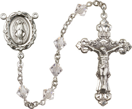 6mm Crystal Swarovski Rundell  Rosary