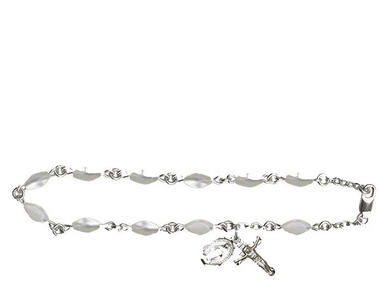 5x7mm Mother of Pearl  Rosary Bracelet