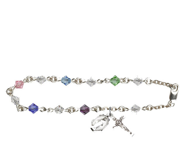 5mm Multi-Color Swarovski Rundell-Shaped  Rosary