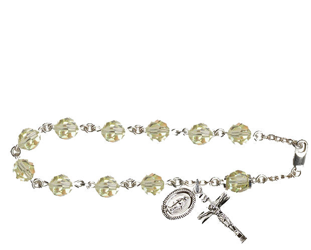 8mm Jnoquil Swarovski, Capped Our Father Aurora B