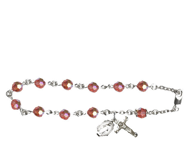 6mm Padparadscha Swarovski, Austrian Tin Cut Auro