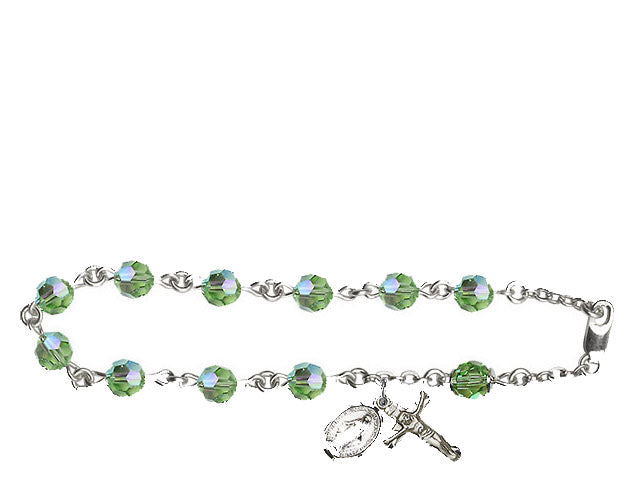 6mm Peridot Swarovski, Austrian Tin Cut Aurora Bo