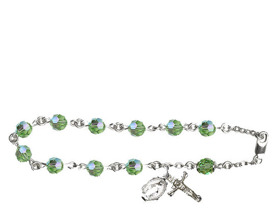 6mm Peridot Swarovski, Austrian Tin Cut Aurora Bo