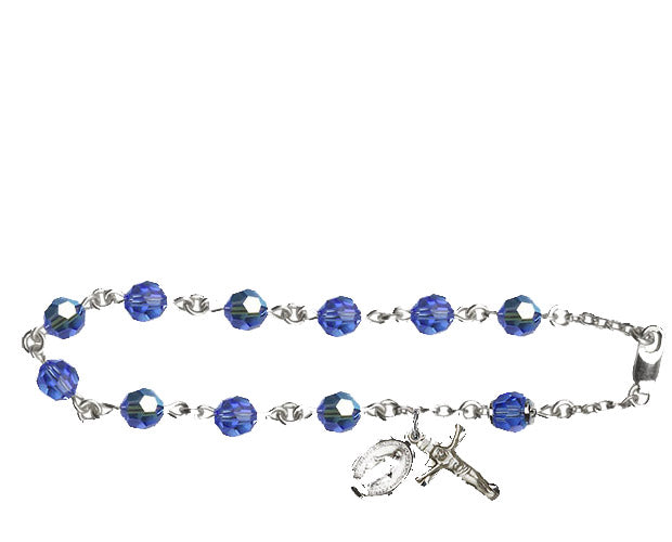 6mm Sapphire Swarovski, Austrian Tin Cut Aurora B