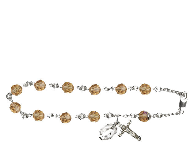 6mm Topaz Swarovski, Austrian Tin Cut Aurora Bore