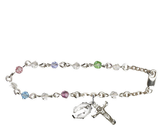 4mm Multi-Color Swarovski  Rosary Bracelet
