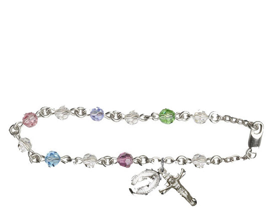 5mm Multi-Color Swarovski  Rosary Bracelet