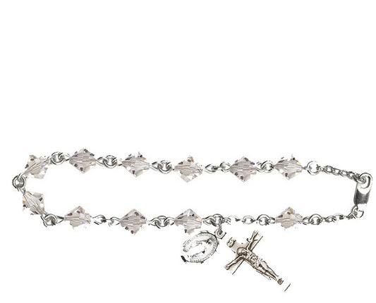 6mm Crystal Swarovski Rundell  Rosary Bracelet