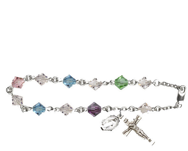 6mm Multi-Color Swarovski Rundell  Rosary Bracele