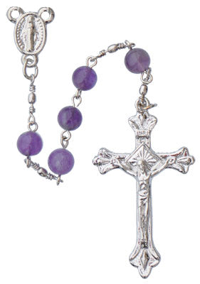 Amethyst Miraculous Medal Rosary