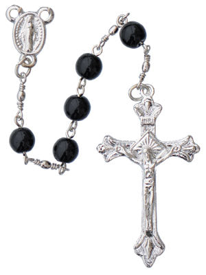 Black Onyx Miraculous Medal Rosary