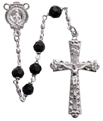 Black Onyx Round Miraculous Rosary
