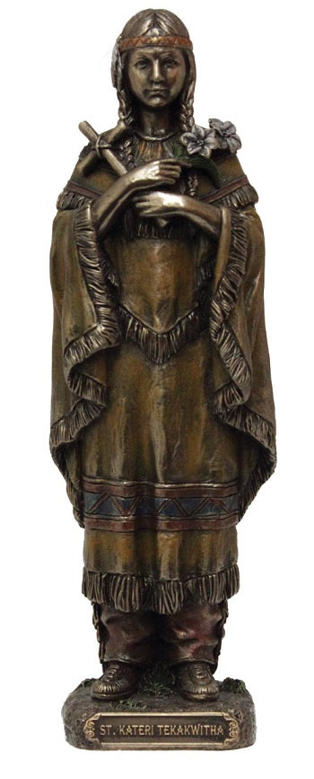 St Kateri Tekakwitha Statue 8" Bronze